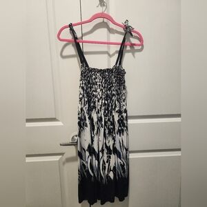 Black and White Amd Blue Sleeveless Dress